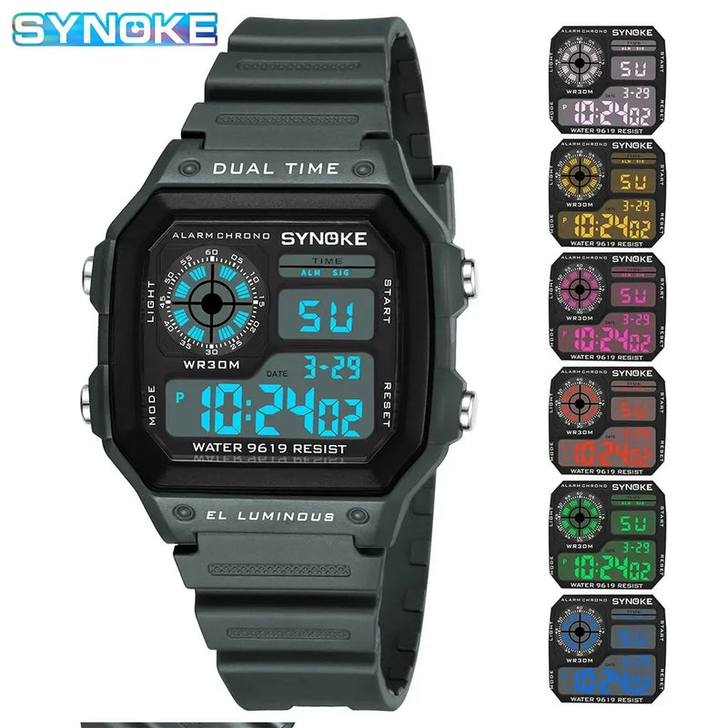 SYNOKE Digital Watches Men Sports